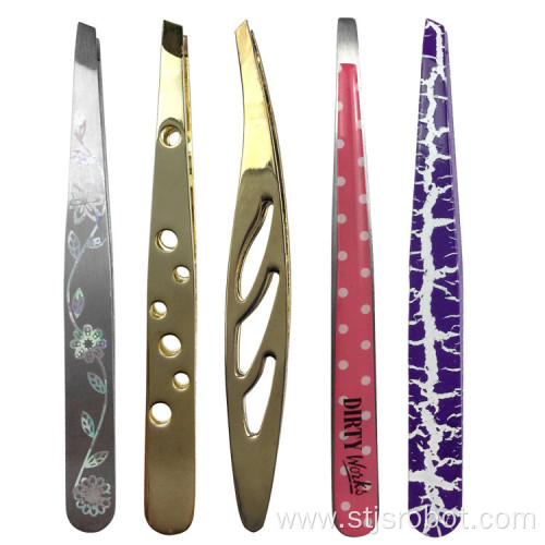 Eyebrow clip stainless steel tweezers beauty tweezers Printed eyebrow clip fashion